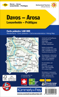 Schweiz, Davos - Arosa, Nr. 13, Wanderkarte 1:60'000 Schweiz, Davos - Arosa, Nr. 13, Wanderkarte 1:60'000