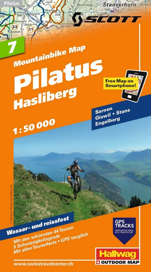 Suisse, Pilatus-Hasliberg, No. 7, carte de VTT 1:50'000 Suisse, Pilatus-Hasliberg, No. 7, carte de VTT 1:50'000