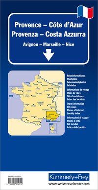 Frankreich, Provence - Côte d'Azur, Strassenkarte 1:200'000