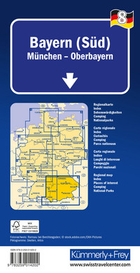 Deutschland, Bayern (Süd), Nr. 08 Regionalstrassenkarte 1:275'000