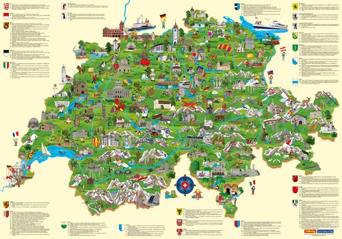 Switzerland Child's Map / Poster (french edition)