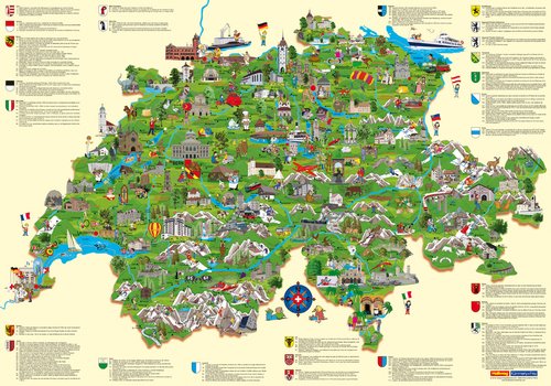 Switzerland Child's Map / Poster (french edition)