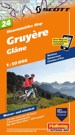 Schweiz, Gruyère - Glâne, Nr. 24, Mountainbike-Karte 1:50'000