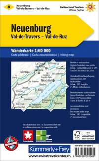 Swiss, Neuchâtel - Val de Travers - Lac de Morat, Nr. 08, Carte de randonnée 1:60'000 Swiss, Neuchâtel - Val de Travers - Lac de Morat, Nr. 08, Carte de randonnée 1:60'000