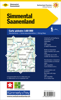 Schweiz, Simmental - Saanenland, Nr. 17, Wanderkarte 1:60'000 Schweiz, Simmental - Saanenland, Nr. 17, Wanderkarte 1:60'000