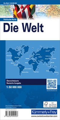 Carte du monde, Carte politique 1:50mio. / édition allemande Carte du monde, Carte politique 1:50mio. / édition allemande