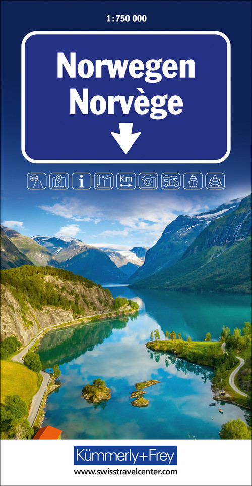 Norwegen, Strassenkarte 1:750 000