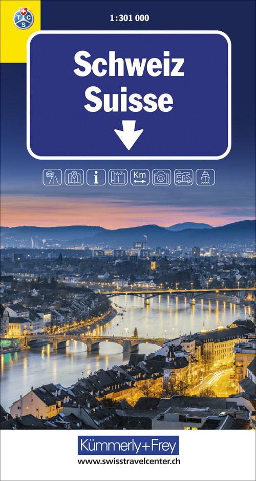 Schweiz TCS Strassenkarte 1:301 000