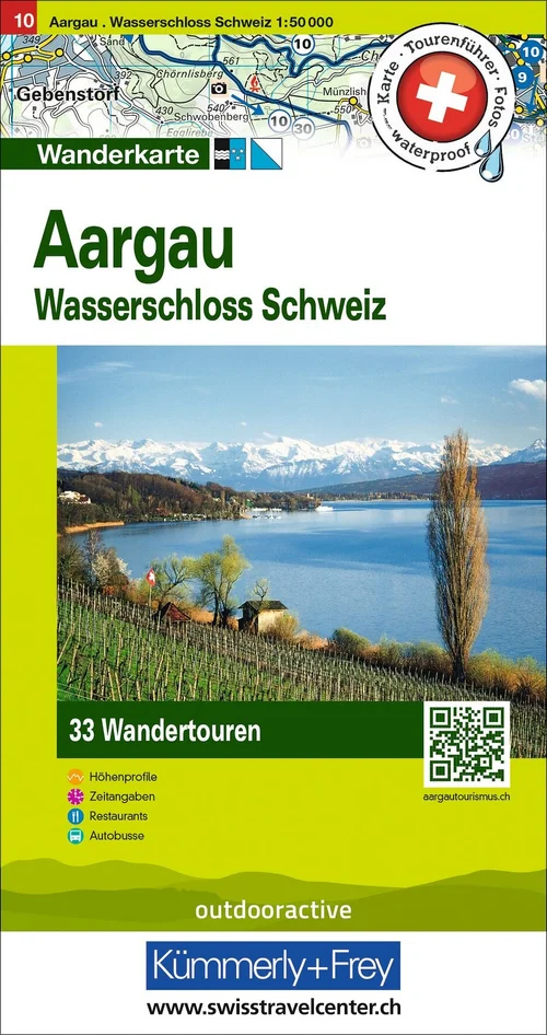 Schweiz, Aargau, Wasserschloss Schweiz, Nr. 10, Wandertourenkarte 1:50'000 Schweiz, Aargau, Wasserschloss Schweiz, Nr. 10, Wandertourenkarte 1:50'000