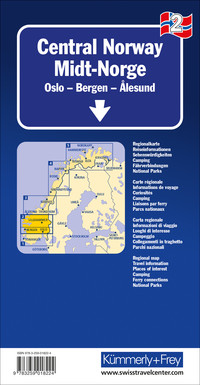 Norvège (Centrale), Oslo - Bergen - Älesund, Nr. 02, carte routière 1:335'000