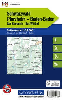 Deutschland 2025, Schwarzwald, Pforzheim, Baden-Baden, Nr. 52, Outdoorkarte 1:35.000