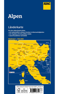 ADAC Länderkarte Alpen 1:750.000 ADAC Länderkarte Alpen 1:750.000