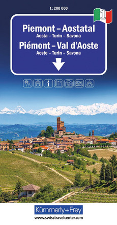 Italien, Aostatal - Piemont, Nr. 01, Strassenkarte 1:200'000
