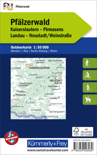 Pfälzerwald, Nr. 24, Outdoorkarte 1:50'000 Pfälzerwald, Nr. 24, Outdoorkarte 1:50'000