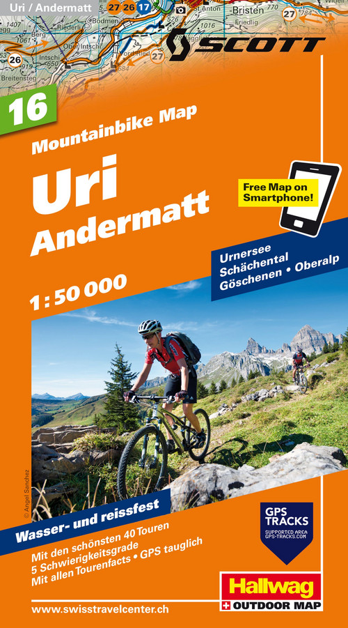 Schweiz, Uri - Andermatt, Nr. 16, Mountainbike-Karte 1:50'000