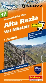 Switzerland, Alta Rezia - Livigno - Bormio - Val Müstair, No. 17, Mountain Bike Map 1:50'000