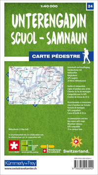 Schweiz, Unterengadin, Scuol, Samnaun, Nr. 24, Wanderkarte 1:40'000 Schweiz, Unterengadin, Scuol, Samnaun, Nr. 24, Wanderkarte 1:40'000