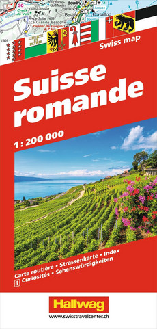Schweiz, Suisse romande, Strassenkarte 1:200'000