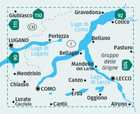 KOMPASS Wanderkarte 91 Lago di Como, Lago di Lugano 1:50.000