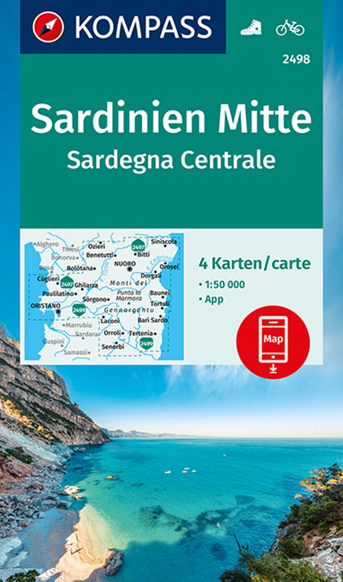 KOMPASS Wanderkarte 2498 Sardinien Mitte, Sardegna Centrale