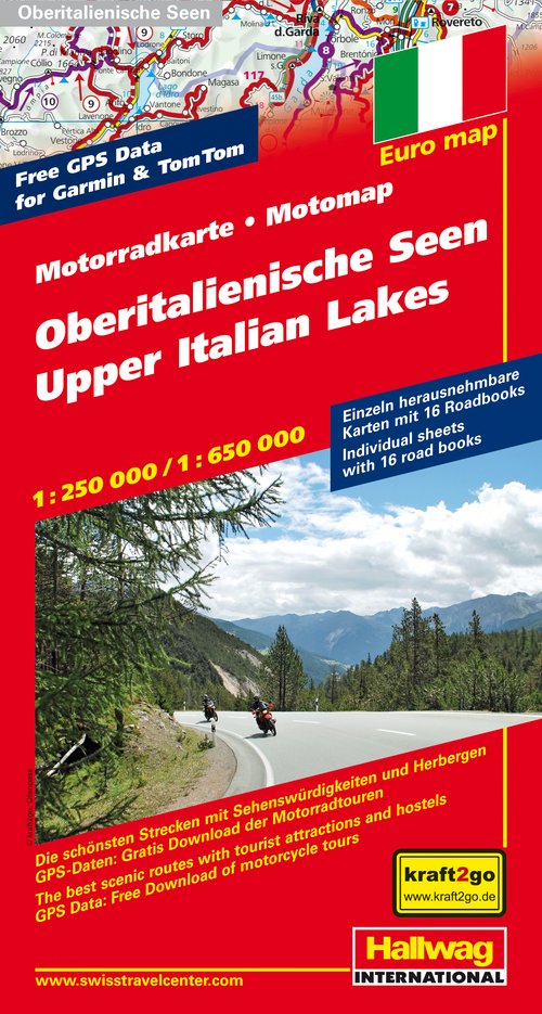 Oberitalienische Seen Motorradkarte 1:250 000/1:650 000