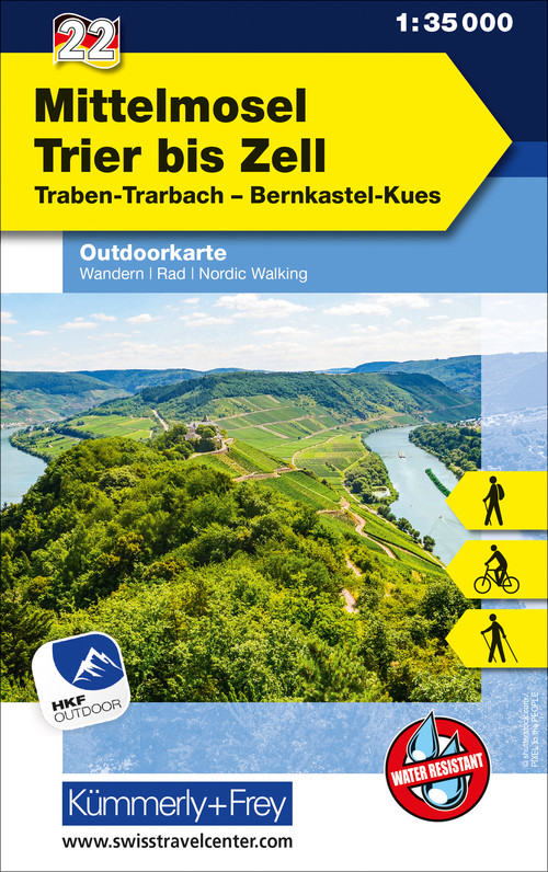 22 Mittelmosel - Trier bis Zell Outdoorkarte Deutschland 1:35 000
