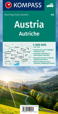 KOMPASS Autokarte Österreich 1:300.000 KOMPASS Autokarte Österreich 1:300.000