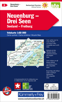 Schweiz, Neuenburg - Drei Seen - Seeland - Freiburg, Nr. 08, Velokarte 1:60 000