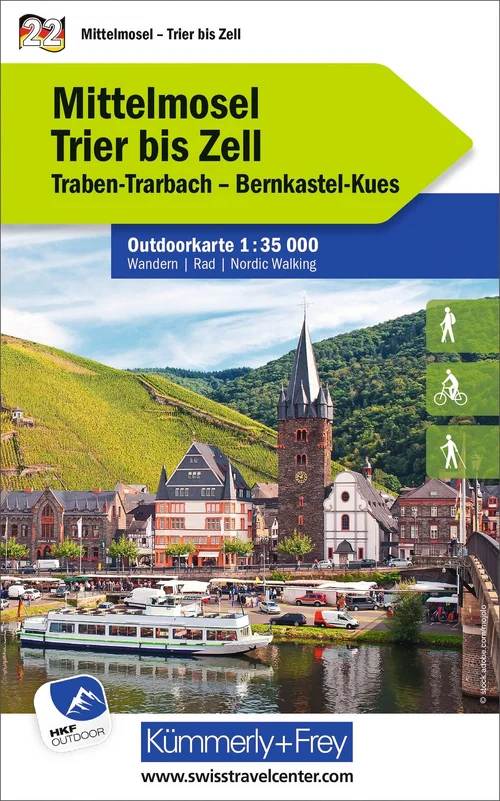 Germany, Mittelmosel,Trier bis Zell, Nr. 22, Outdoor map 1:35'000 Germany, Mittelmosel,Trier bis Zell, Nr. 22, Outdoor map 1:35'000