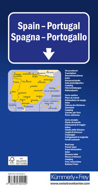 Espagne, Portugal, carte routière 1:1 000 000