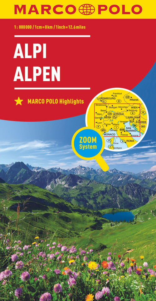 MARCO POLO Länderkarte Alpen 1:800.000
