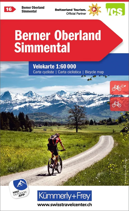 Switzerland, Bernese Oberland, Nr. 16, cycling map 1:60'000 Switzerland, Bernese Oberland, Nr. 16, cycling map 1:60'000