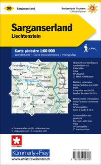 Schweiz, Sarganserland, Nr. 30, Wanderkarte 1:60'000 Schweiz, Sarganserland, Nr. 30, Wanderkarte 1:60'000