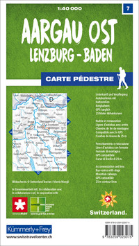 Schweiz, Aargau Ost, Nr. 7, Wanderkarte 1:40'000 Schweiz, Aargau Ost, Nr. 7, Wanderkarte 1:40'000