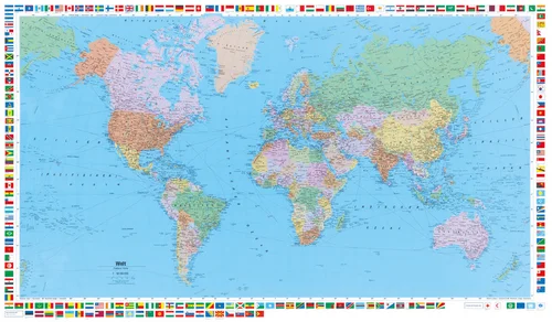 Weltkarte politisch Poster 1:50 Mio.