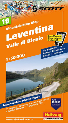 Suisse, Leventina - Valle die Blenio, No. 19, carte de VTT 1:50'000