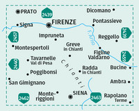 KOMPASS Wanderkarte 2458 Firenze, Siena, Chianti, Val di Pesa, Val d'Elsa, Monteriggioni 1:50.000