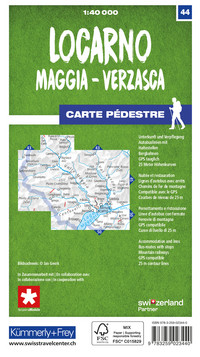 Switzerland, Locarno, Maggia - Verzasca, Nr. 44, hiking map 1:40'000