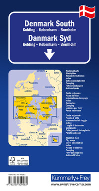 Danemark Sud, carte routière régionale 1:200 000
