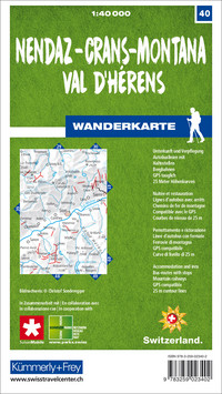 Schweiz, Nendaz, Crans-Montana, Val d'Hérens, Nr. 40, Wanderkarte 1:40'000 Schweiz, Nendaz, Crans-Montana, Val d'Hérens, Nr. 40, Wanderkarte 1:40'000