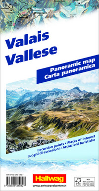 Schweiz, Wallis, Panoramakarte