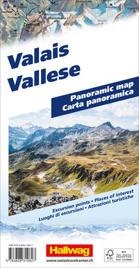 Switzerland, Valais, panoramic map