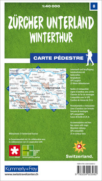 Schweiz, Zürcher Unterland - Winterthur, Nr. 8, Wanderkarte 1:40'000 Schweiz, Zürcher Unterland - Winterthur, Nr. 8, Wanderkarte 1:40'000