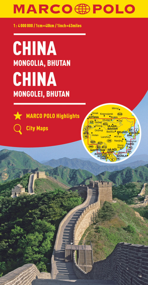 MARCO POLO Kontinentalkarte China, Mongolei, Bhutan 1:4 000 000