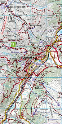 Switzerland, Davos, St. Moritz, Upper Engadine; No. 36, hiking map 1:40'000