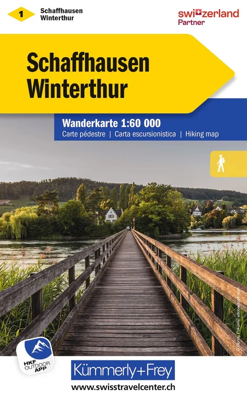 Switzerland, Schaffhausen - Winterthur, No. 01, Hiking Map 1:60'000 Switzerland, Schaffhausen - Winterthur, No. 01, Hiking Map 1:60'000