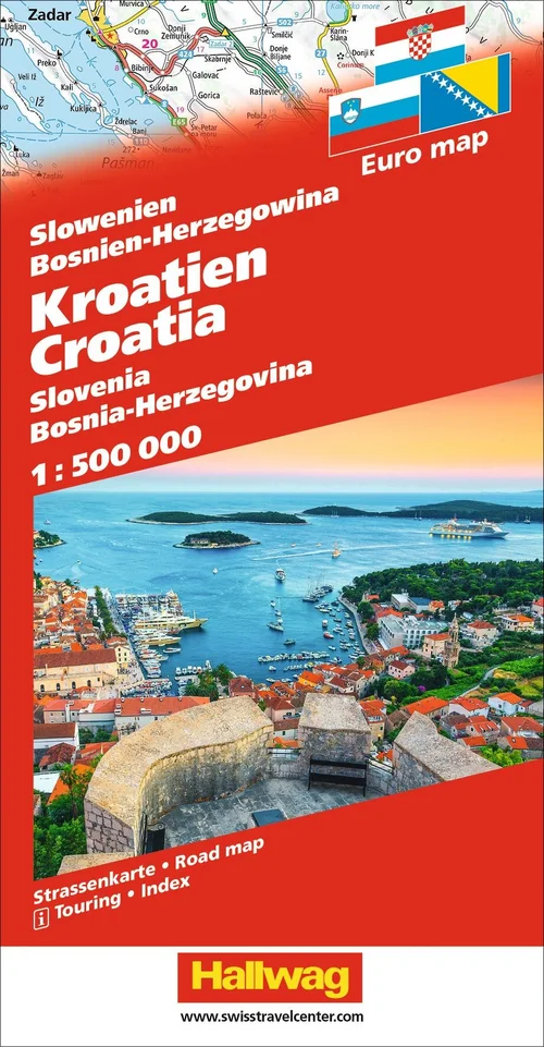 Kroatien, Slowenien, Bosnien-Herzegowina Strassenkarte 1:500 000 Kroatien, Slowenien, Bosnien-Herzegowina Strassenkarte 1:500 000