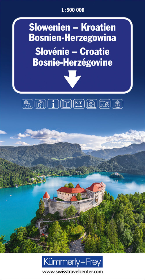 Slowenien - Kroatien - Bosnien-Herzegowina, Strassenkarte 1:500'000