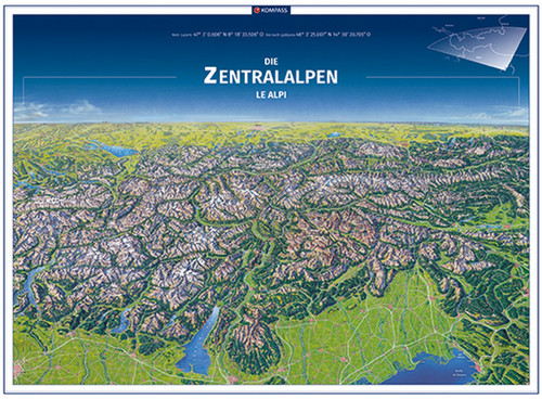 KOMPASS Panorama Die Zentralalpen, Le Alpi, Poster