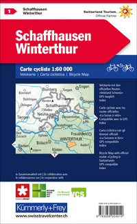 Suisse, Schaffhouse - Winterthour, No. 1, Carte Vélo 1:60'000 Suisse, Schaffhouse - Winterthour, No. 1, Carte Vélo 1:60'000